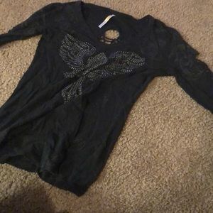 Beaded long sleeve top
